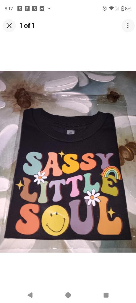 Custom sassy little soul t-shirt size 4T toddler